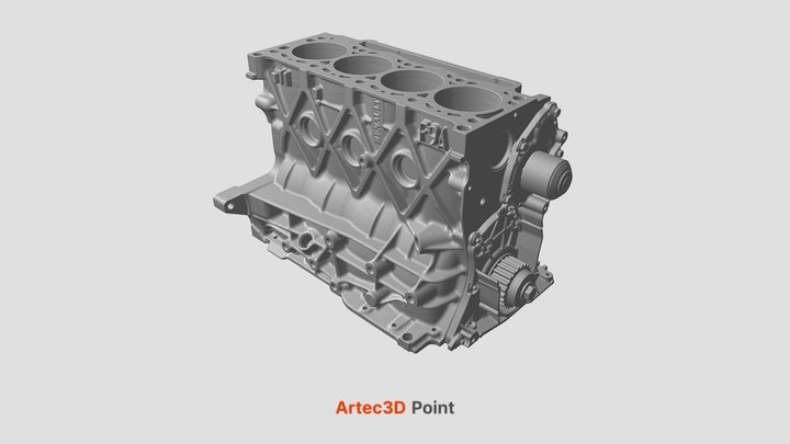 Four-cylinder engine scan by Artec 3D