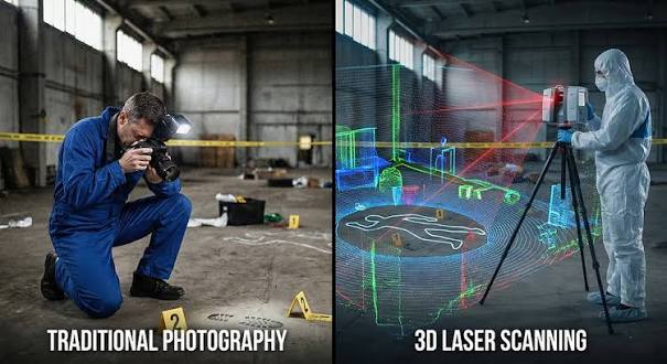Comparison of traditional crime scene photography and 3D laser scanning for forensic documentation
