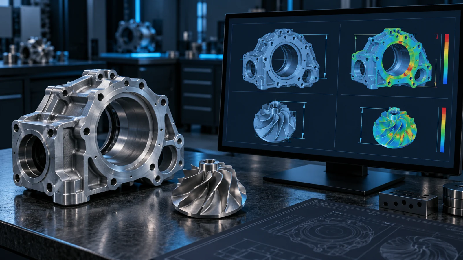 Generated component geometry and CAD comparison visualization